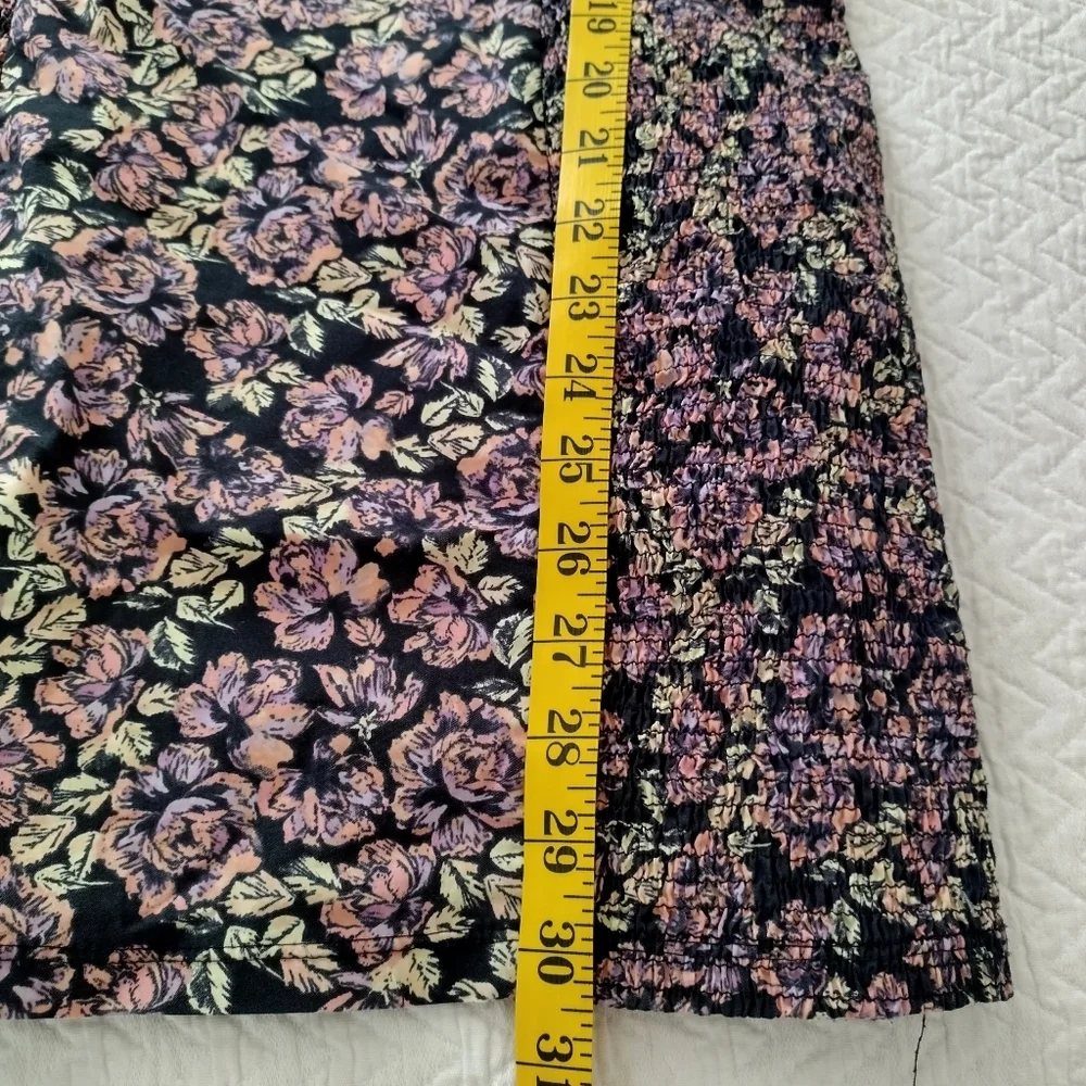 Free People Intimately Free Mini Smocked Printed Bodycon Dress Sz S - Picture 9 of 9